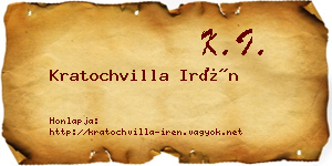 Kratochvilla Irén névjegykártya